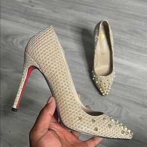 Christian Louboutin Gold Studded Heels